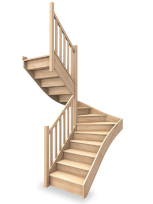 Escalier bois demi tournant hauteur max 2910mm