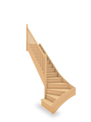 Escalier bois tournant bas hauteur max 2890mm