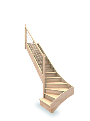 Escalier bois tournant bas hauteur max 3000mm
