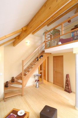 Escalier bois tournant bas hauteur max 2800mm