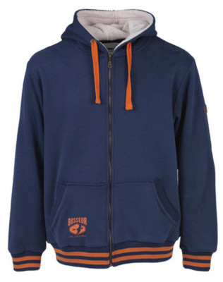 SWEAT-SHIRT ZIPPE A CAPUCHE DOUBLE SHERPA OURAL BLEU TAILLE XL BOSSEUR