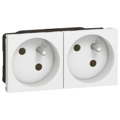 MOSAIC DOUBLE PRISE 2x2P+T COMPOSABLE BLANC LEGRAND
