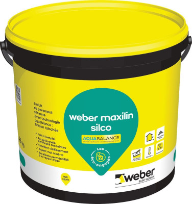 Enduit de parement à base de résine siloxane Webermaxilin silco 25 kg blanc kaolin (500) WEBER
