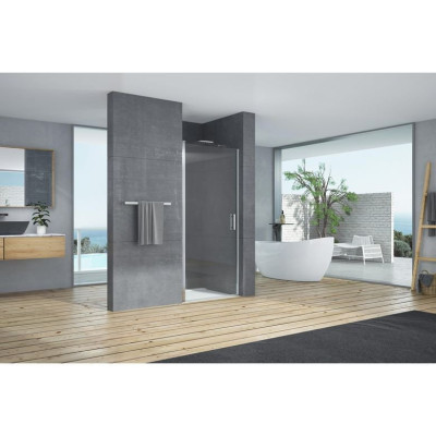 PORTE PIVOTANTE DEPORTEE MARILOU 8 MM VT-CHR L90 H195