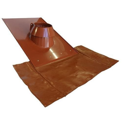 Solin pour tuile DUALIS , pente 30 à 45 °, diamètre 100 mm , Brique (RAL 0311) POUJOULAT