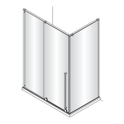 PORTE COULISSANTE DURANCE VGNET- CHROME 140 DROITE HAUTEUR 200