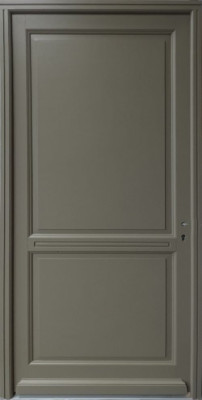 Porte d'entrée Bois Pleine Elixir, Vert RAL7002, H.215xl.90 p,gauche Côte Tableau, Poignée, Barillet
