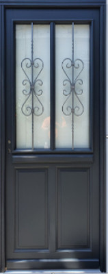 Porte d'entrée Bois Vitrée Sobra, H.215xl.90 Côte Tableau, p.droit