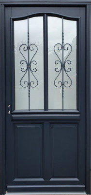Porte d'entree Bois vitree, Sanna, H,215xl,90 p, droit Cote Tableau