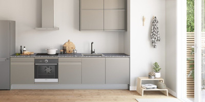 PORTE PIGMENTS GRIS MAT INOX 76.7x59.7 GAUCHE