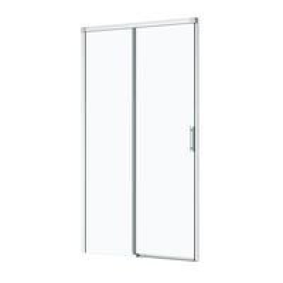 PORTE COULISSANTE 2 PANNEAUX MARILOU 8/6 MM FUME-CHROME L160