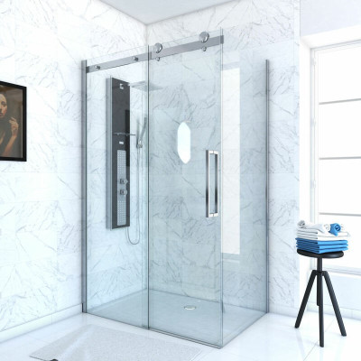 PORTE COULISSANTE DURANCE VGNET- CHROME 160 DROITE H200