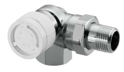 Corps de robinet thermostatique CV 9, DN 10, PN 10 M30x1.5 modèle d'angle raccordement à gauche laiton chromé 1162472 OVENTROP