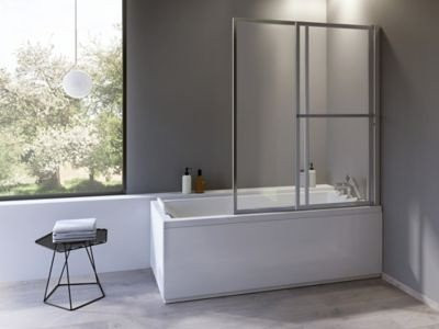 PARE BAIGNOIRE GENIE 2 VOLETS RELEVABLE VT-BLANC L101 H140