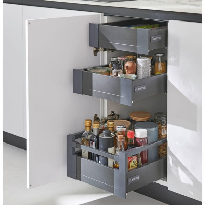 PORTE PIGMENTS GRIS MAT INOX 62.7x59.7 GAUCHE
