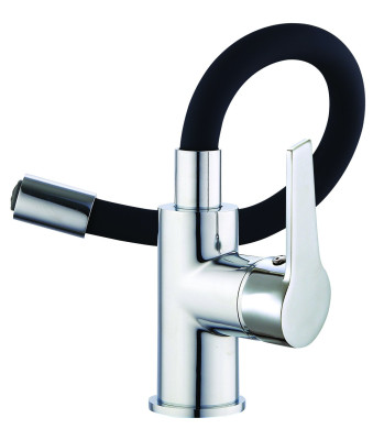 Mitigeur modulable pour lavabo Madi noir-chromé - vidage clic-clac ABS Hauteur 270 mm THERMADOR