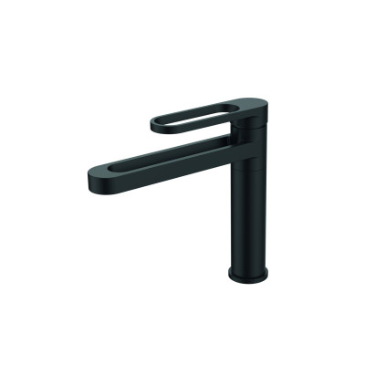 Mitigeur pour lavabo Neelu noir - vidage clic-clac ABS coupelle métal assortie - hauteur 198 mm THERMADOR