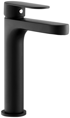 Mitigeur haut pour lavabo Wossa noir - vidage clic-clac ABS coupelle métal assortie - hauteur 205 mm THERMADOR