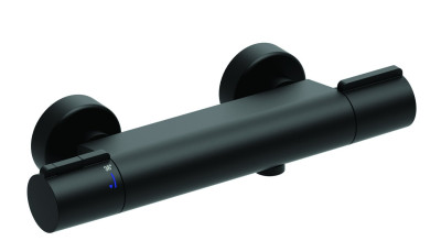 Mitigeur thermostatique douche noir PACT - corps froid - croisillons métal entraxe 150 mm THERMADOR
