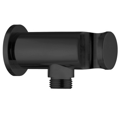 Prise eau laiton noir + support douchette NOIR base ronde métal THERMADOR