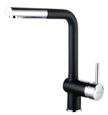 Mitigeur avec bec extractible pour évier Taner chromé-noir - hauteur 320 mm THERMADOR