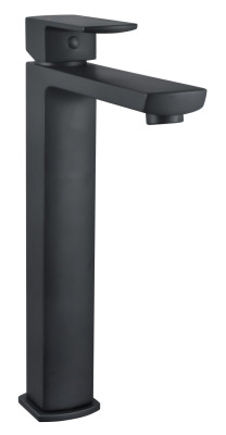 Mitigeur haut pour lavabo Dour noir - vidage clic-clac laiton assorti - hauteur 298 mm THERMADOR