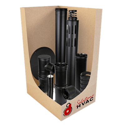 KIT BIOMASS CONCENTRIQUE INOX NOIR Ø 80/125 MM