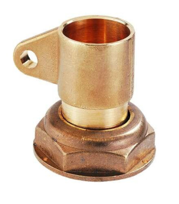 Raccord droit 2 pièces à oreille RC-2P-D-JPC-CU à braser sur tube cuivre D22 calibre 20 NF CD02044 CLESSE