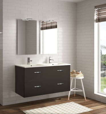 Meuble sous-vasque Angelo - largeur 120 cm - 2 tiroirs coulissants - 2U - graphite - poignées métal A2344735 NEOVA