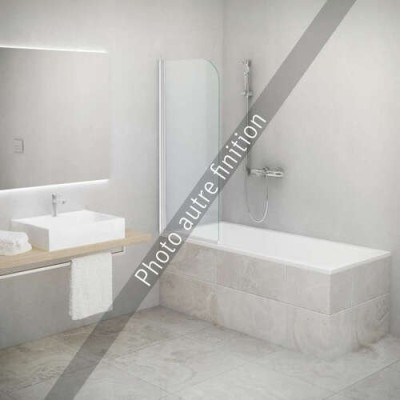 Paroi de baignoire 1 élément pivotant (modèle économique), série EQUI, EIBAE08014VAE, largeur 80 cm, hauteur 140 cm, Profilé Argent POLI, Verre clair 1406000790 ROTH