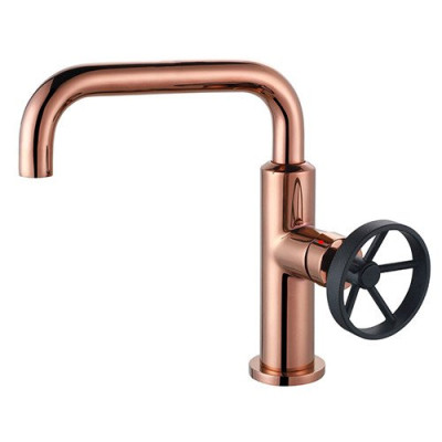 Edouard Rousseau - Mitigeur Lavabo INDUSTRIEL Bec Mobile - Rose / Gold