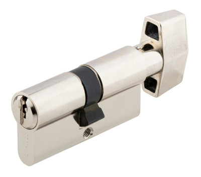 Cylindre à double entrée 5 goupilles 5G laiton nickelé 40x50 sur variure MV1mm - HERACLES - C100017MV