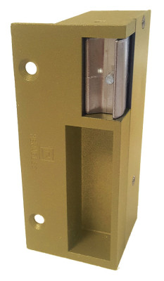 Gâche 2 temps or droite120mm 12/24V AC/DC + VARIS - HERACLES - PCA-1037D-OR