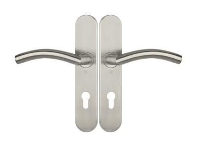 Ensemble sur plaques série JADE 1494 type condamnation à voyant finition inox brossé - HERACLES - B-INOX-SP18V