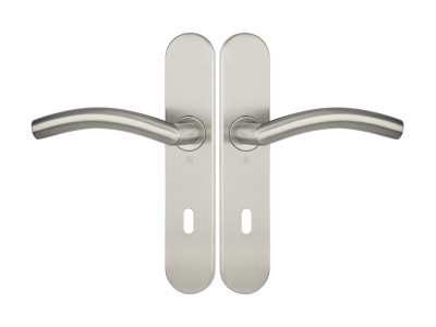 Ensemble sur plaques série JADE 1494 type condamnation à voyant finition inox brossé - HERACLES - B-INOX-SP18V