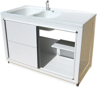 MEUBLE SOUS EVIER TRADITION PVC 120x60 BLANC ACCOPLAS