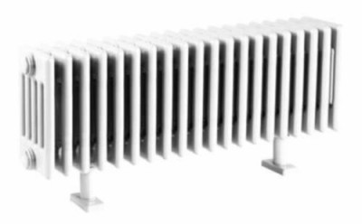 Radiateur eau chaude Acova Vuelta plinthe, puissance 993W (dT50), hauteur 360 mm, largeur 1038 mm, 22 éléments, raccordement spécial 6 orifices avec pastillage adaptable, Blanc RAL 9016 M6C5-22-026 ACOVA