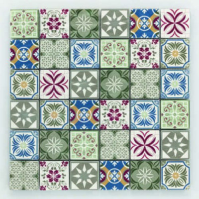 Pâte de verre Bärwolf Grafico multicolor mosaïque 29,8 x 29,8 cm GL-20010 BARWOLF
