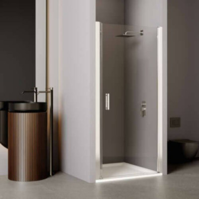 Paroi de douche, Porte pivotante, Série EQUI 2MS, E2PI2080200VPE, largeur 80 cm, hauteur 200 cm, Profilé Argent POLI, Verre clair traité anticalcaire 1406001713 ROTH
