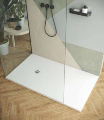 Receveur de douche extra-plat Neo Plus Ardoise 90x90 cm Crema SNES0553-CRE HIDROBOX