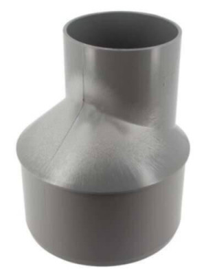 Réduction excentrée Ø160/100 mm, mâle-femelle, à coller, gris, en PVC lisse pour l'évacuation des eaux usées et eaux vannes GIRPI