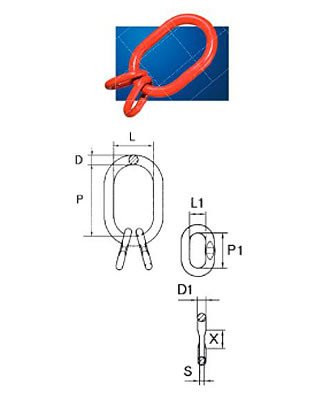 Anneau maille tête triple charge 6,7 t diamètre 10 CHAUBEYRE