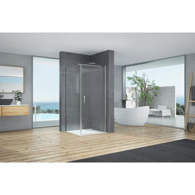 PAROI MARILOU 6 MM FUME-CHROME L.80 H.195