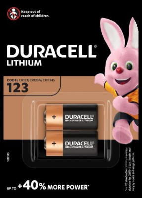 Lot de 2 piles au lithium CR123 - Duracell
