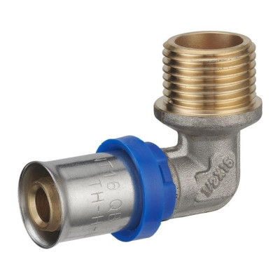 Raccord multicouche à sertir multiprofil coude mâle 1/2\" pour tube D20 NOYON & THIEBAULT