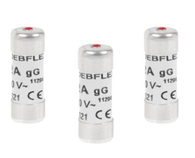 Sachet de 3 fusibles 8,5 x 23 mm 10 A 250 V NF 715286 DEBFLEX  