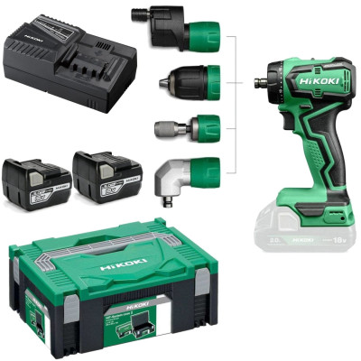 Perceuse-visseuse 18V - 165mm - 55Nm + 2 batteries 5Ah + chargeur en coffret HitCase II - HIKOKI - DS18DDQWSZ