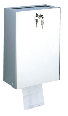 Distributeur de sachets hygiéniques et poubelle inox - DELABIE - 2561D