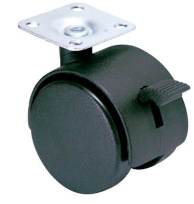 Roulette TWINY noire diamètre 50 mm pivotante 754410 GUITEL - HERVIEU
