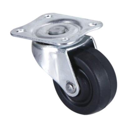 Roulette pivotante bandage caoutchouc noir diamètre 40 NORAIL